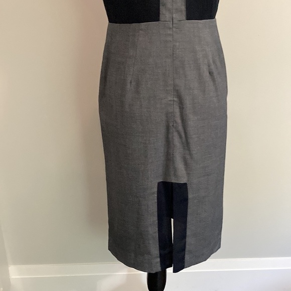 TAVAN & Mitto Grey and Black Pencil Sleeveless Couture Dress​​​​​ - Picture 9 of 16